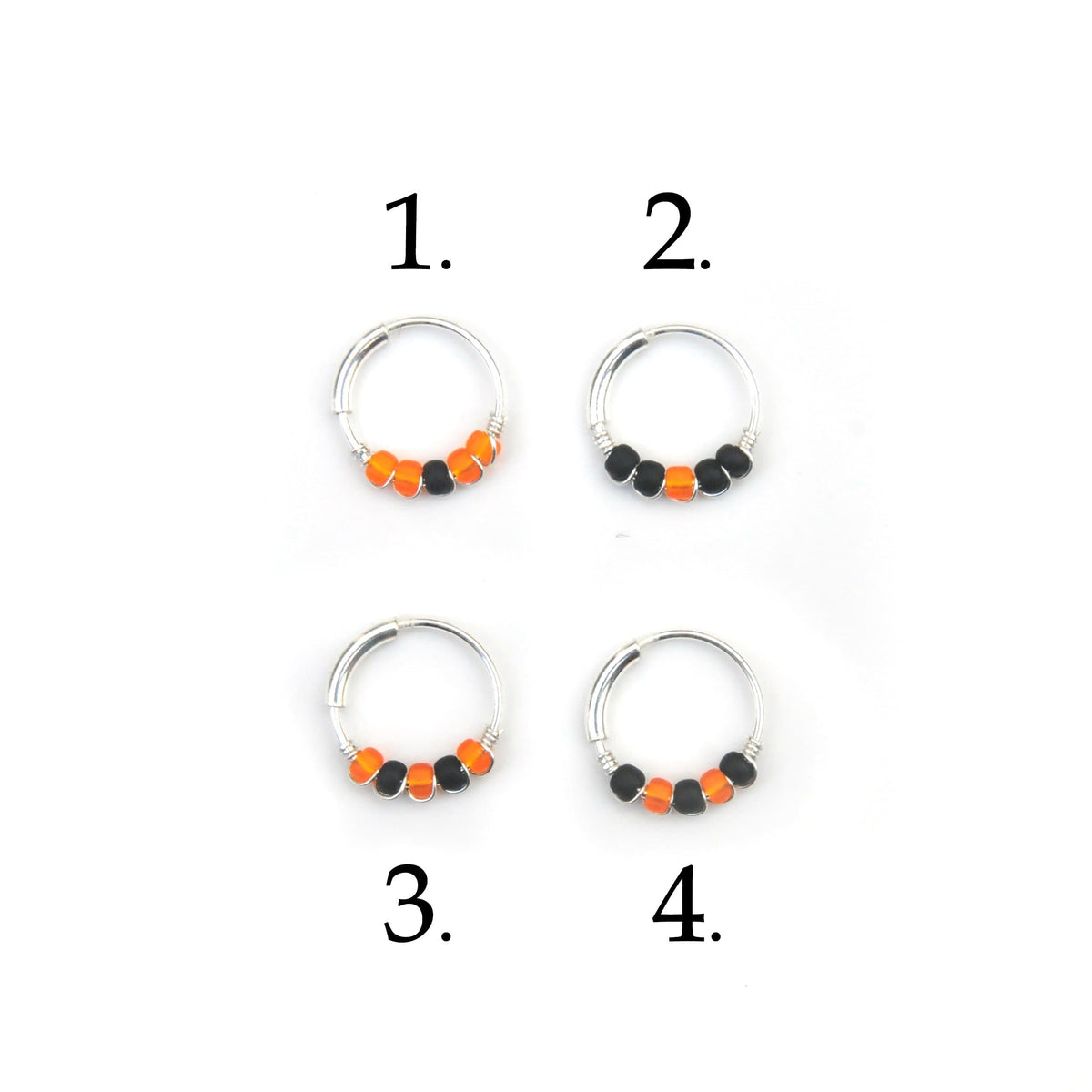 Orange Black Cartilage Earring Ear Piercing Hoop Nose Ring