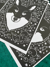 Load image into Gallery viewer, Posters, Prints, &amp; Visual Artwork Botanical Fox Linocut Original A4 Linocut Print Michelle Midwinter