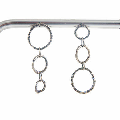 Dangle Earrings Mismatched Circle Silver Dangle Drop Earrings Midwinter Hollow