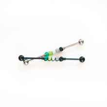 Load image into Gallery viewer, Industrial Piercing Scaffold Piercing Jewellery Aromantic Pride Bead Industrial Barbell - Scaffold Piercing, Surgical Steel Midwinter Hollow