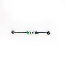 Load image into Gallery viewer, Industrial Piercing Scaffold Piercing Jewellery Aromantic Pride Bead Industrial Barbell - Scaffold Piercing, Surgical Steel Midwinter Hollow