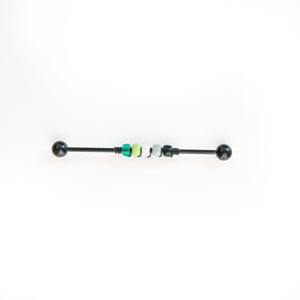 Industrial Piercing Scaffold Piercing Jewellery Aromantic Pride Bead Industrial Barbell - Scaffold Piercing, Surgical Steel Midwinter Hollow