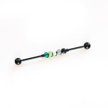 Load image into Gallery viewer, Industrial Piercing Scaffold Piercing Jewellery Aromantic Pride Bead Industrial Barbell - Scaffold Piercing, Surgical Steel Black / 32mm Midwinter Hollow
