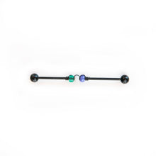 Load image into Gallery viewer, Industrial Piercing Scaffold Piercing Jewellery Genderqueer Pride Bead Industrial Barbell - Scaffold Piercing, Surgical Steel Black / 32mm Midwinter Hollow