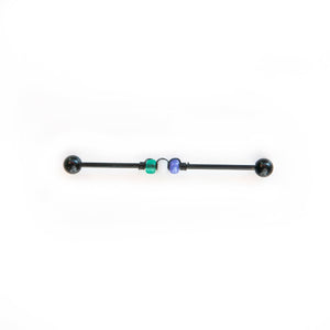 Industrial Piercing Scaffold Piercing Jewellery Genderqueer Pride Bead Industrial Barbell - Scaffold Piercing, Surgical Steel Black / 32mm Midwinter Hollow