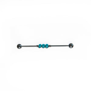 Industrial Piercing Scaffold Piercing Jewellery Teal Bead Industrial Barbell - Scaffold Piercing, Surgical Steel Black / 32mm Midwinter Hollow