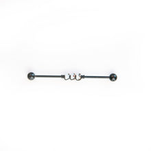 Load image into Gallery viewer, Industrial Piercing Scaffold Piercing Jewellery White Bead Industrial Barbell - Scaffold Piercing, Surgical Steel Black / 32mm Midwinter Hollow