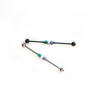 Industrial Piercing Scaffold Piercing Jewellery Genderqueer Pride Bead Industrial Barbell - Scaffold Piercing, Surgical Steel Midwinter Hollow