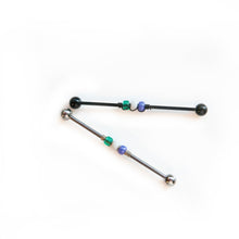 Load image into Gallery viewer, Industrial Piercing Scaffold Piercing Jewellery Genderqueer Pride Bead Industrial Barbell - Scaffold Piercing, Surgical Steel Midwinter Hollow