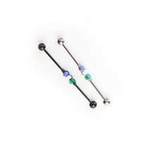 Load image into Gallery viewer, Industrial Piercing Scaffold Piercing Jewellery Genderqueer Pride Bead Industrial Barbell - Scaffold Piercing, Surgical Steel Midwinter Hollow