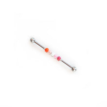 Load image into Gallery viewer, Industrial Piercing Scaffold Piercing Jewellery Lesbian Pride Bead Industrial Barbell - Scaffold Piercing, Surgical Steel Midwinter Hollow