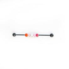 Load image into Gallery viewer, Industrial Piercing Scaffold Piercing Jewellery Lesbian Pride Bead Industrial Barbell - Scaffold Piercing, Surgical Steel Midwinter Hollow