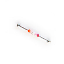 Load image into Gallery viewer, Industrial Piercing Scaffold Piercing Jewellery Lesbian Pride Bead Industrial Barbell - Scaffold Piercing, Surgical Steel Midwinter Hollow