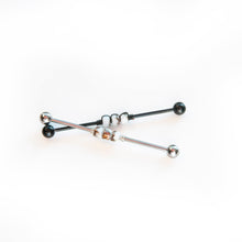 Load image into Gallery viewer, Industrial Piercing Scaffold Piercing Jewellery White Bead Industrial Barbell - Scaffold Piercing, Surgical Steel Midwinter Hollow