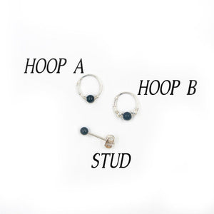 Mismatched Stud Earring Set Black Onyx Hoop & Stud Earring Set 1 x Hoop A (1 pc) Midwinter Hollow