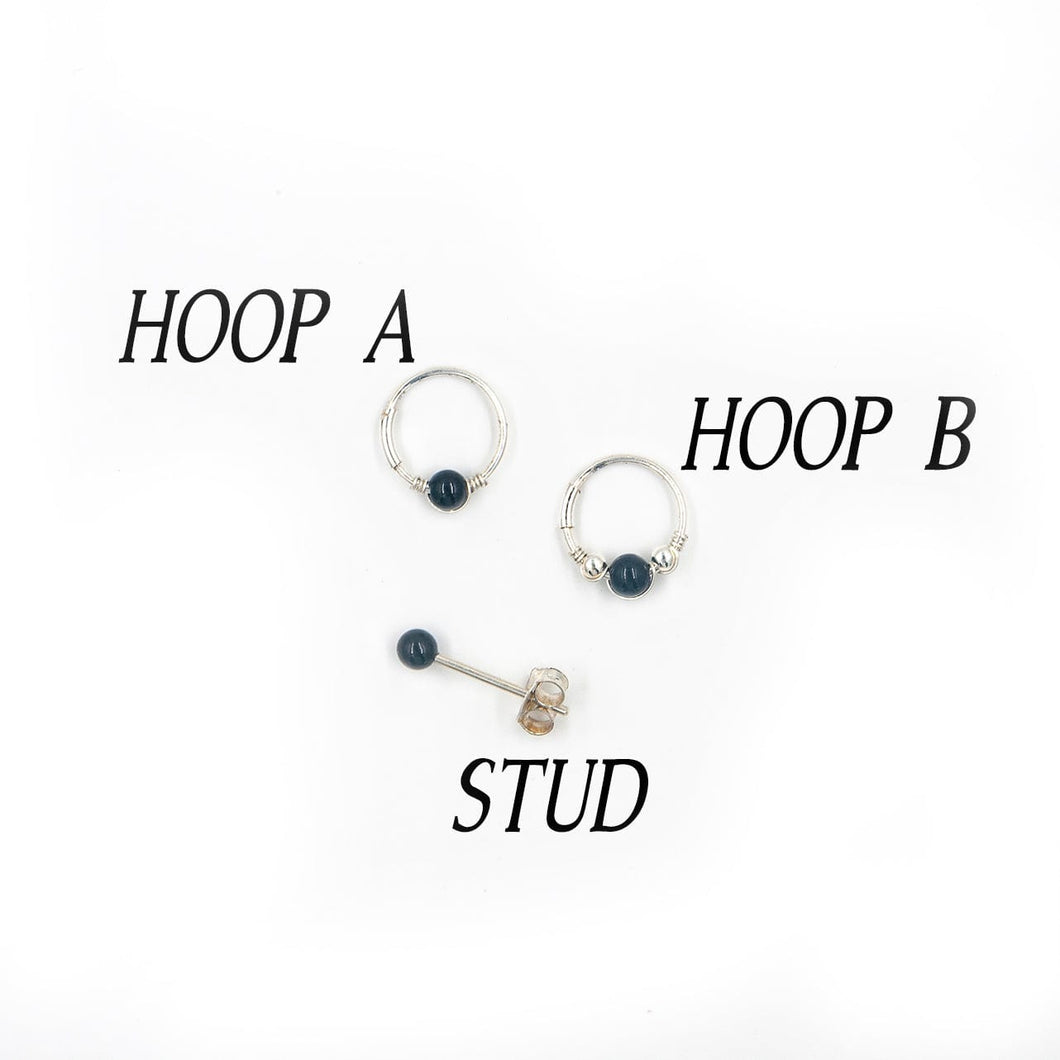 Mismatched Stud Earring Set Black Onyx Hoop & Stud Earring Set 1 x Hoop A (1 pc) Midwinter Hollow