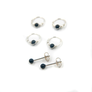 Mismatched Stud Earring Set Black Onyx Hoop & Stud Earring Set Midwinter Hollow