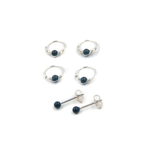 Mismatched Stud Earring Set Black Onyx Hoop & Stud Earring Set Midwinter Hollow