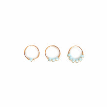 Load image into Gallery viewer, Nose Hoop Baby Blue Beaded Nose Ring Midwinter Hollow