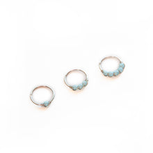 Load image into Gallery viewer, Nose Hoop Baby Blue Beaded Nose Ring Midwinter Hollow