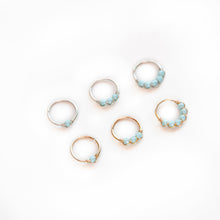 Load image into Gallery viewer, Nose Hoop Baby Blue Beaded Nose Ring Midwinter Hollow