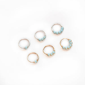 Nose Hoop Baby Blue Beaded Nose Ring Midwinter Hollow