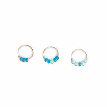 Load image into Gallery viewer, Nose Hoop Blue &amp; Light Blue Beaded Nose Ring Midwinter Hollow