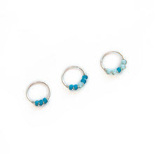 Load image into Gallery viewer, Nose Hoop Blue &amp; Light Blue Beaded Nose Ring Midwinter Hollow