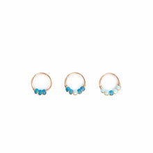 Load image into Gallery viewer, Nose Hoop Blue &amp; Light Blue Beaded Nose Ring Midwinter Hollow
