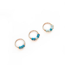 Load image into Gallery viewer, Nose Hoop Blue &amp; Light Blue Beaded Nose Ring Midwinter Hollow