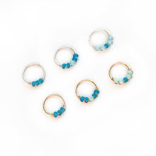 Load image into Gallery viewer, Nose Hoop Blue &amp; Light Blue Beaded Nose Ring Midwinter Hollow