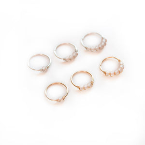 Nose Hoop Blush Pink Beaded Nose Ring Midwinter Hollow