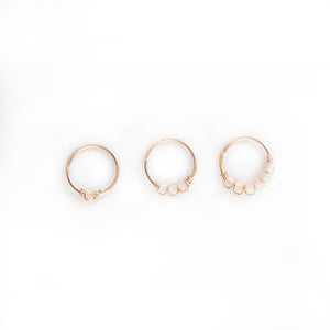 Nose Hoop Blush Pink Beaded Nose Ring Midwinter Hollow