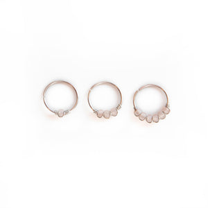 Nose Hoop Blush Pink Beaded Nose Ring Midwinter Hollow