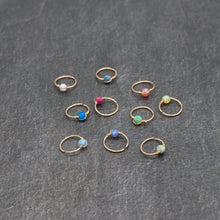 Load image into Gallery viewer, Nose Hoop Dainty Opal Gold Nose Ring Midwinter Hollow