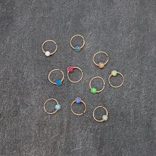 Load image into Gallery viewer, Nose Hoop Dainty Opal Gold Nose Ring Midwinter Hollow