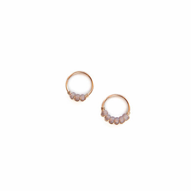 Nose Hoop Dusty Rose Beaded Nose Ring Midwinter Hollow