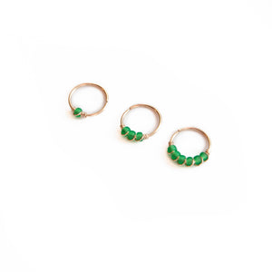 Nose Hoop Green Beaded Nose Ring Midwinter Hollow