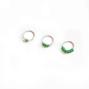 Nose Hoop Green Beaded Nose Ring Midwinter Hollow