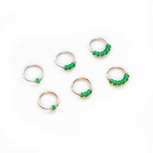 Load image into Gallery viewer, Nose Hoop Green Beaded Nose Ring Midwinter Hollow
