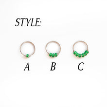 Load image into Gallery viewer, Nose Hoop Green Beaded Nose Ring Midwinter Hollow