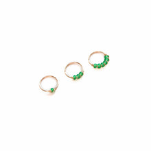 Load image into Gallery viewer, Nose Hoop Green Beaded Nose Ring Midwinter Hollow