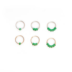 Nose Hoop Green Beaded Nose Ring Midwinter Hollow