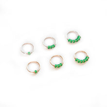 Load image into Gallery viewer, Nose Hoop Green Beaded Nose Ring Midwinter Hollow