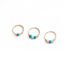 Load image into Gallery viewer, Nose Hoop Light Blue &amp; Blue Beaded Nose Ring Midwinter Hollow