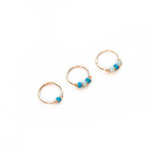 Load image into Gallery viewer, Nose Hoop Light Blue &amp; Blue Beaded Nose Ring Midwinter Hollow