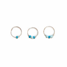 Load image into Gallery viewer, Nose Hoop Light Blue &amp; Blue Beaded Nose Ring Midwinter Hollow