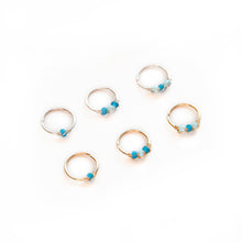 Load image into Gallery viewer, Nose Hoop Light Blue &amp; Blue Beaded Nose Ring Midwinter Hollow