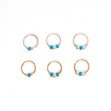 Load image into Gallery viewer, Nose Hoop Light Blue &amp; Blue Beaded Nose Ring Midwinter Hollow