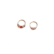 Load image into Gallery viewer, Nose Hoop Lilac &amp; Red Beaded Nose Ring Midwinter Hollow